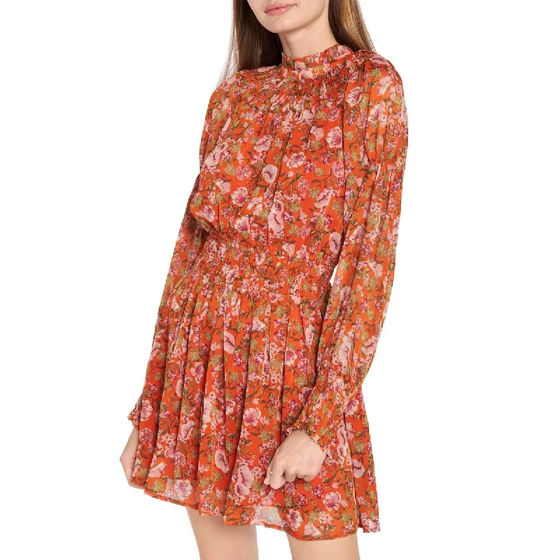 En Saison Womens Puff Sleeve Short Mini Dress Comfortable Boho Mini Dress