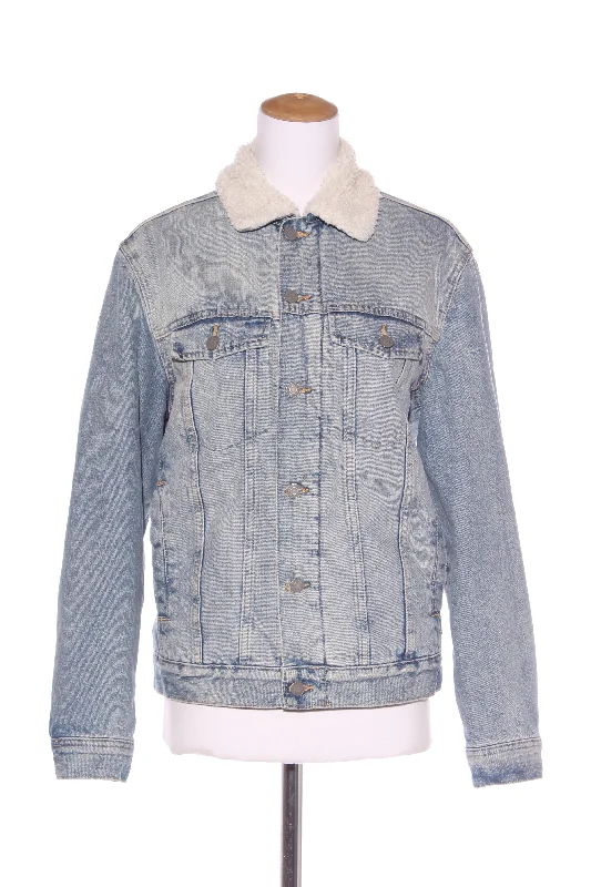 H&M - Sherpa lined denim jacket! 8-10 Cardigan Sweater Pullover