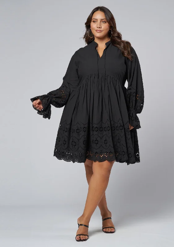 Heartless Broderie Mini Dress Comfortable One-Shoulder Mini Dress
