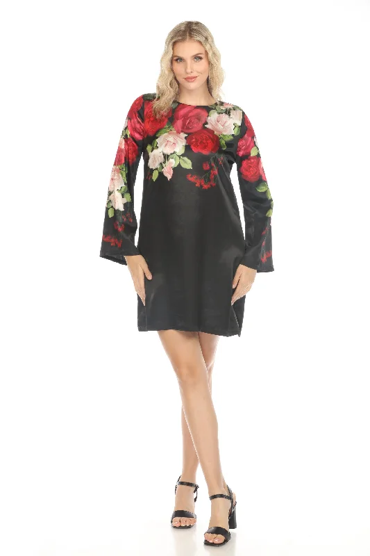 Johnny Was Jade Black Anya Floral Mini Dress L39724-O Stylish Short-Sleeve Mini Dress Johnny Was Jade Black Anya Floral Mini Dress L39724-O Stylish Short-Sleeve Mini Dress