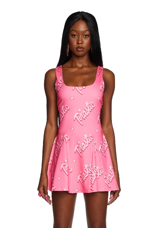 Life Is Plastic Mini Dress Stylish Ribbed Mini Dress