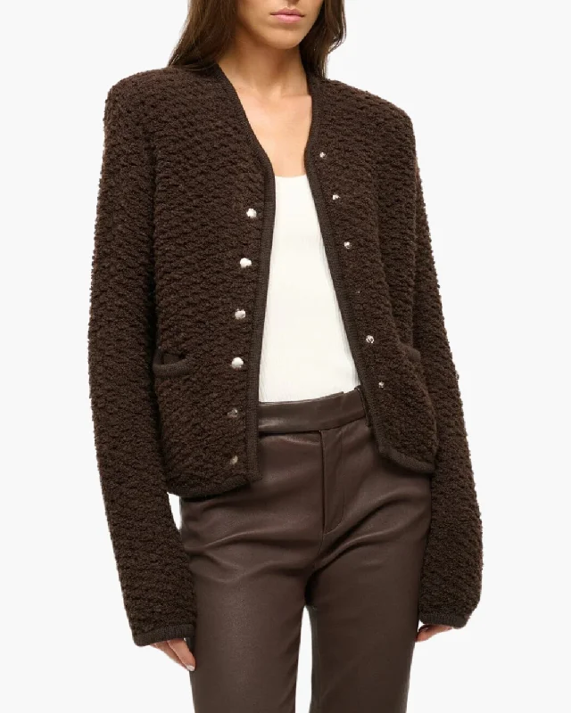 LISSON JACKET IN EARTH Zippered Front Buttoned Front Snap Front