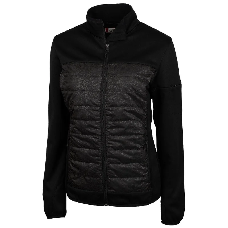 Clique Women's Black Fiery Hybrid Jacket Fleece Fabric Down Fabric Feather Fabric