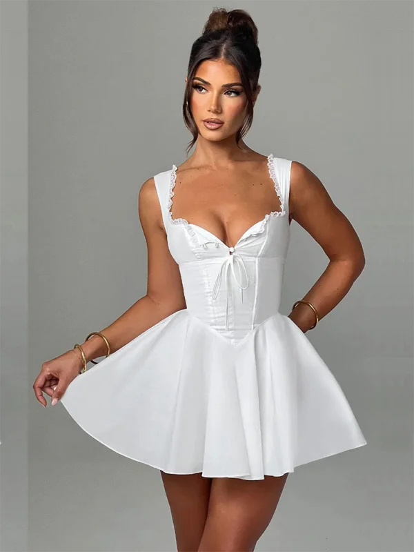 Melissa's Backless Sling Lace Mini Dress Stylish Spaghetti Strap Mini Dress