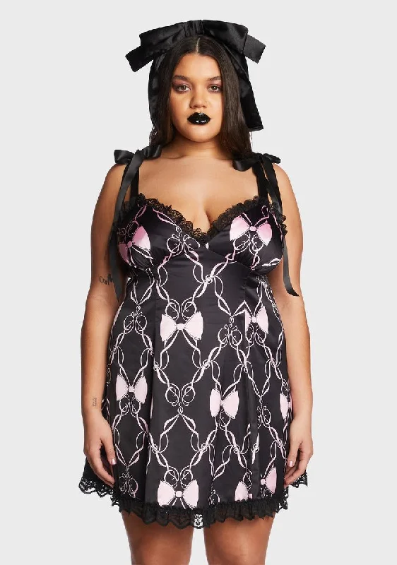 Plus Tightly Wound Mini Dress Elegant Satin Lace Mini Dress