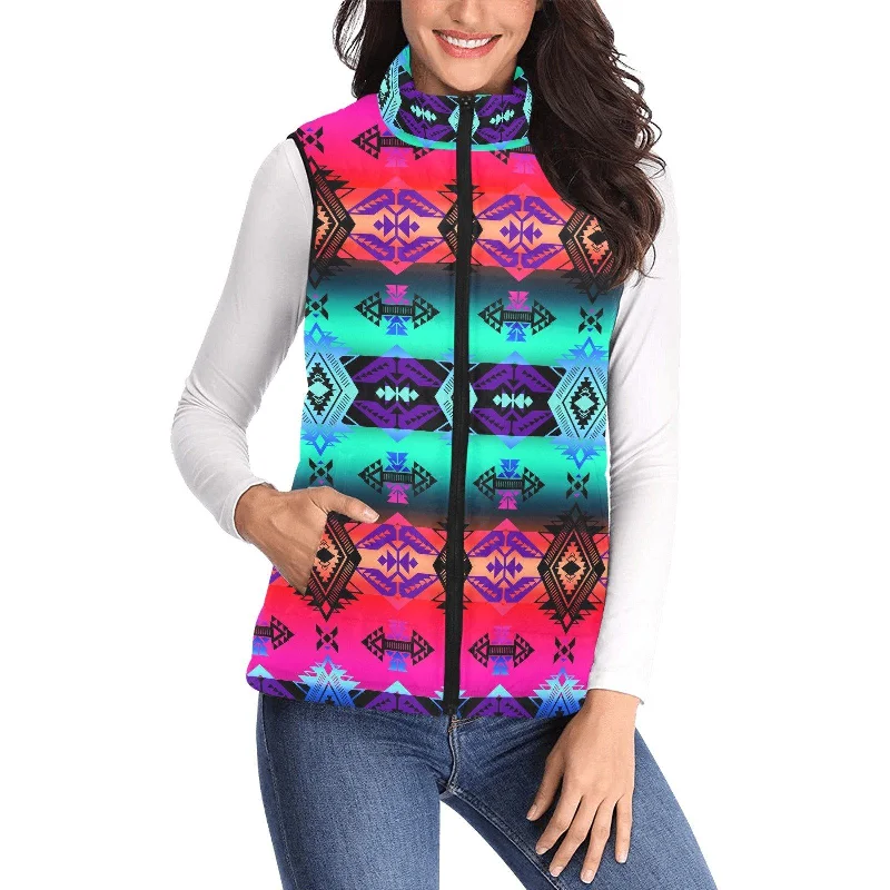 Sovereign Nation Sunrise Women's Padded Vest Jacket Zippered Jacket Buttoned Jacket Snapped Jacket Sovereign Nation Sunrise Women's Padded Vest Jacket Zippered Jacket Buttoned Jacket Snapped Jacket
