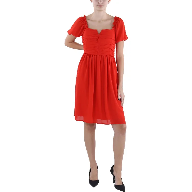 Tahari ASL Womens Puff Sleeve Short Mini Dress Stylish Short Sleeve Mini Dress
