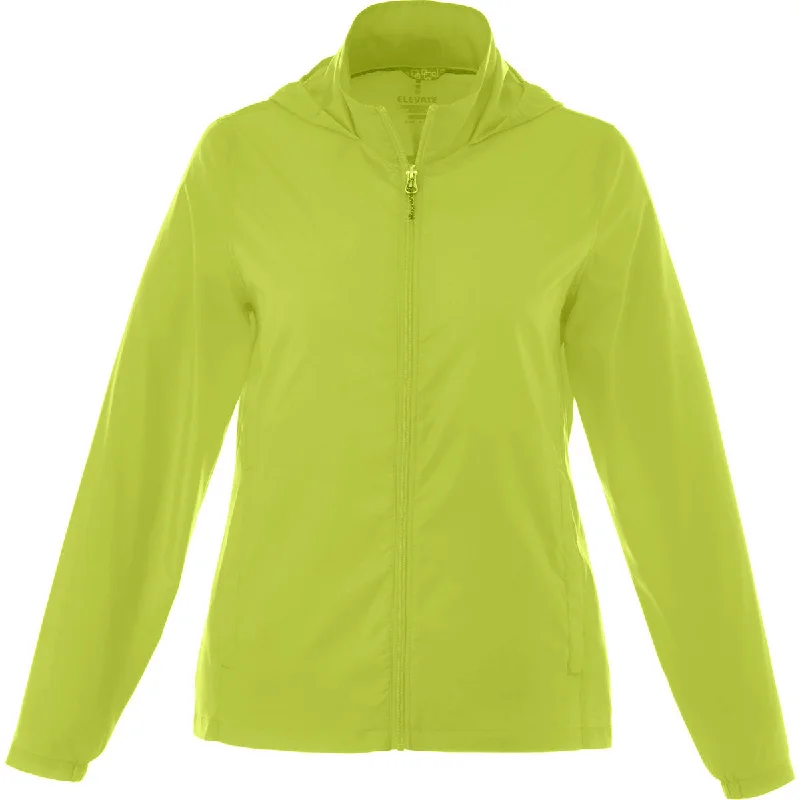 Elevate Women's Hi-Liter Green Darien Packable Jacket Fitted Jacket Loose Jacket Oversized Jacket