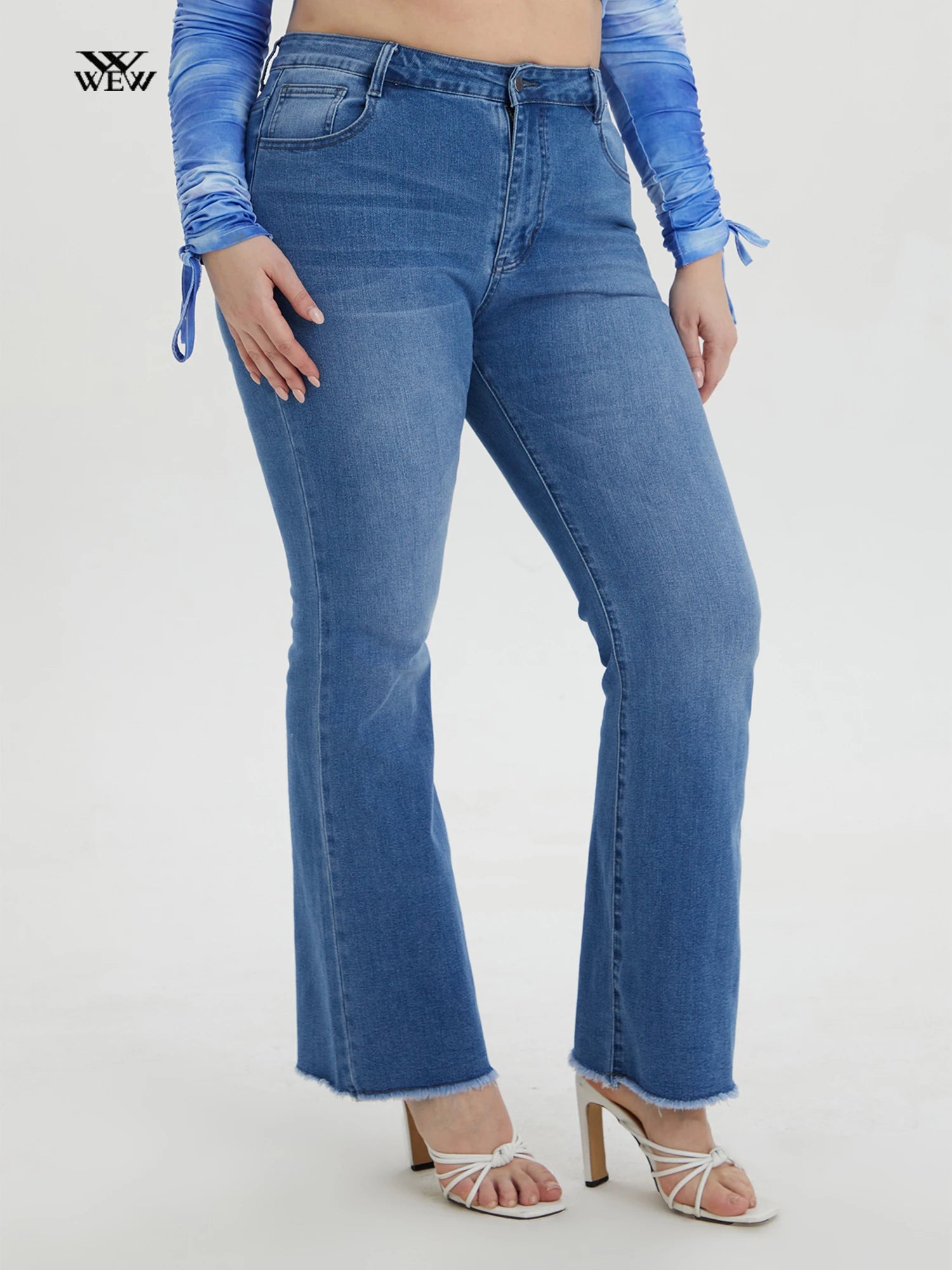 Spring Plus Size Light Blue Jeans for Women Curvy Stretchy Women Jeans Elegant Skinny Leg Jeans Spring Plus Size Light Blue Jeans for Women Curvy Stretchy Women Jeans Elegant Skinny Leg Jeans