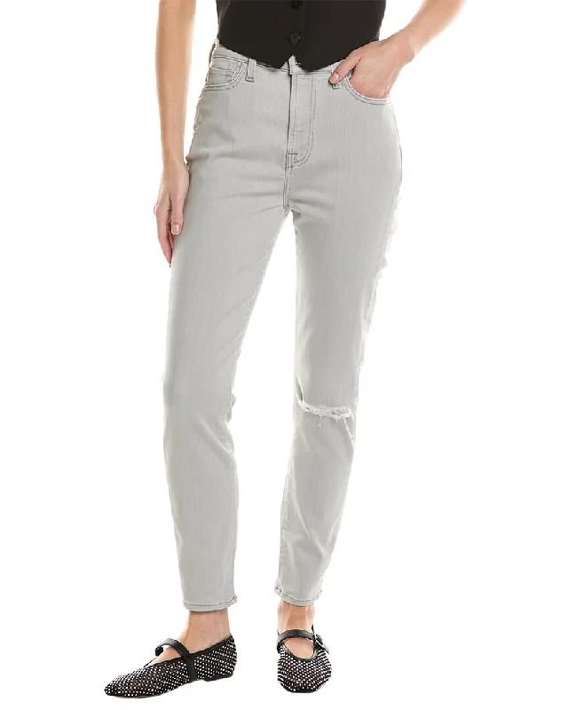 7 For All Mankind Ankle Gwenevere Cool Grey Skinny Jean Fashionable Slim Fit Jeans