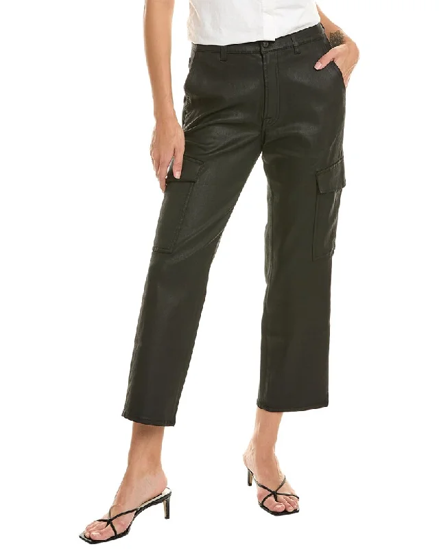 7 For All Mankind Logan Coated Black Cargo Jean Classic Button Fly Jeans