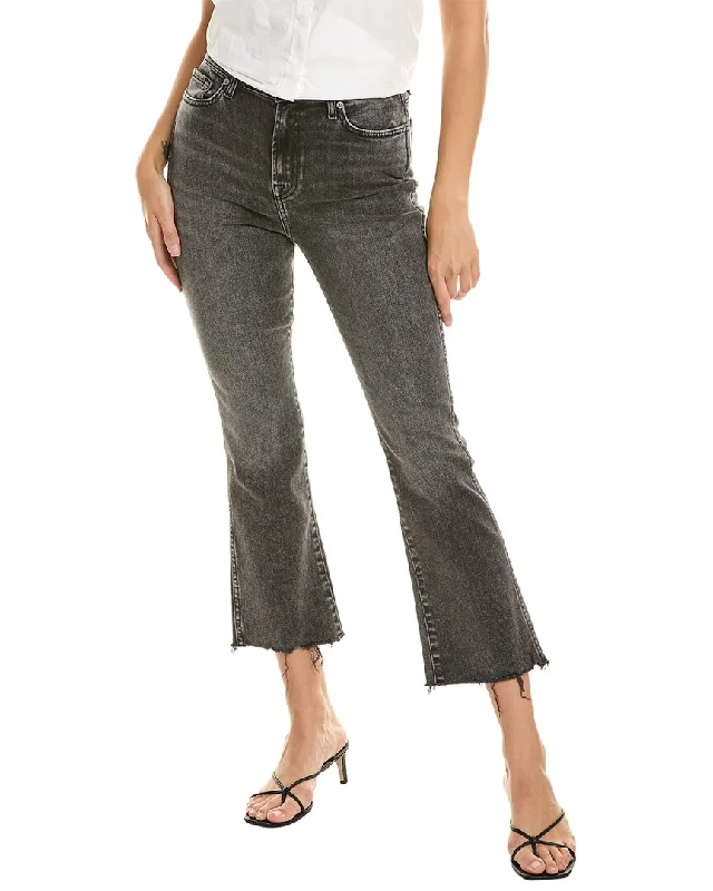 7 For All Mankind Silent Night High Waist Slim Kick Jean Casual Light Wash Jeans