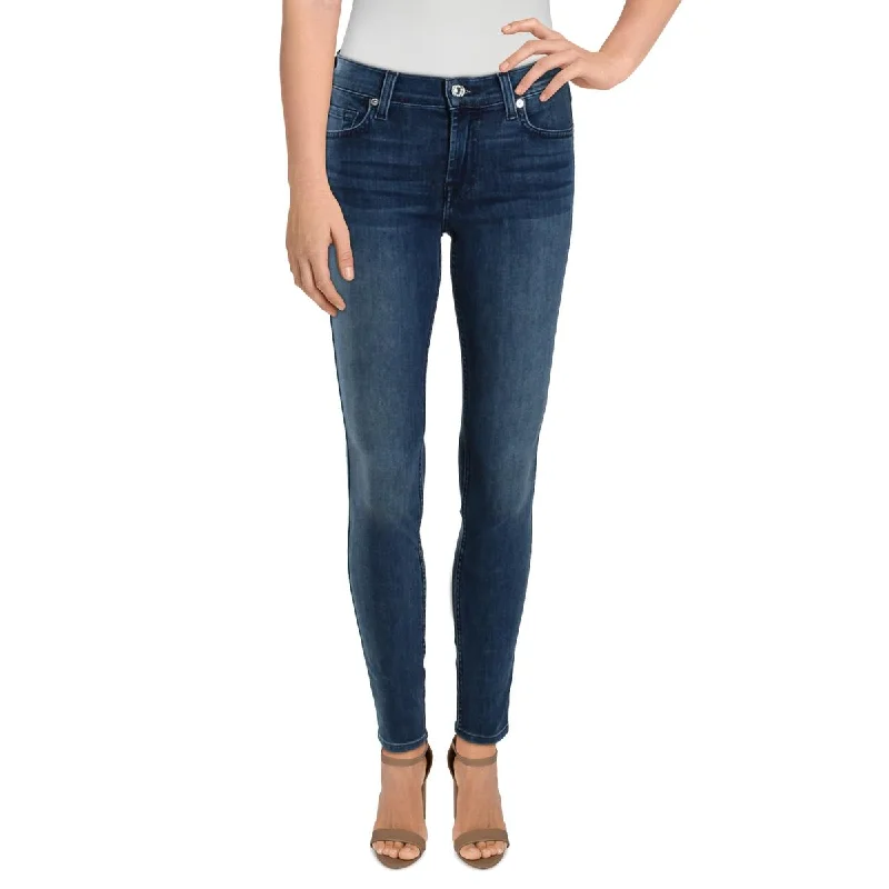 7 For All Mankind Womens Gwenevere Denim Faded Skinny Jeans Comfortable Drawstring Waist Jeans