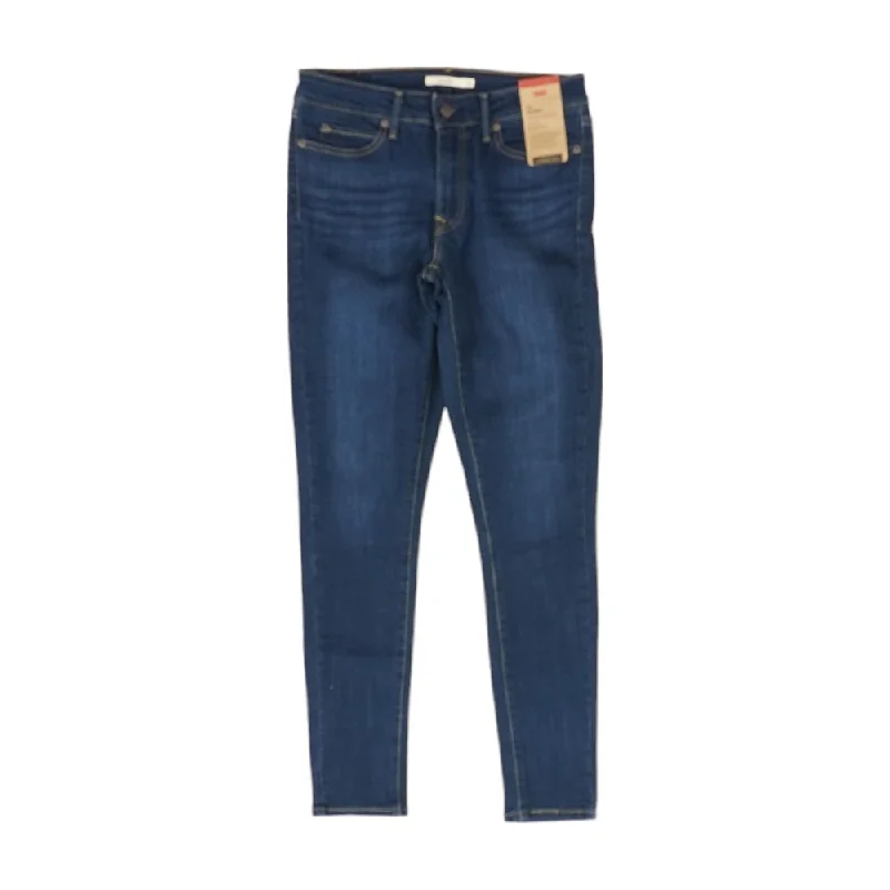 711 Navy Solid Mid Rise Skinny Leg Jeans Classic Slim Fit Jeans
