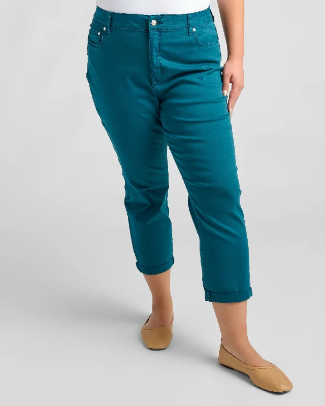 Plus Size Cyndi Cuffed Ankle Skinny Jeans Comfortable Stretch Denim Jeans