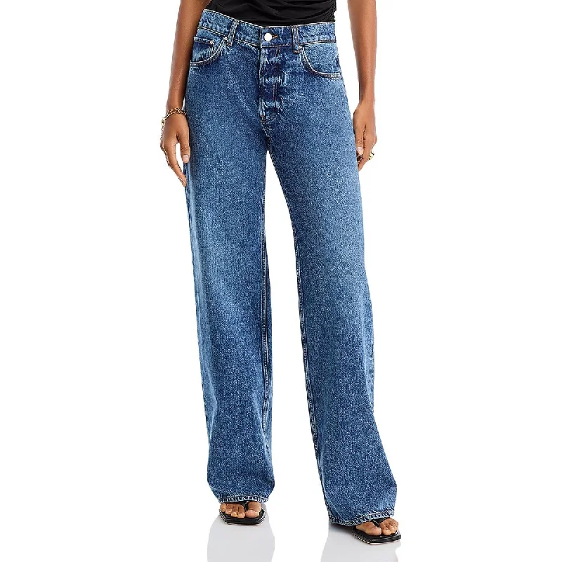 Anine Bing Womens High Rise Wide Leg High-Waisted Jeans Trendy Skinny Fit Jeans