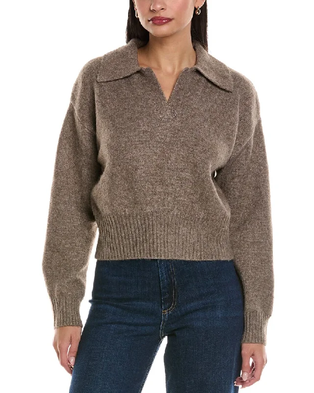 ANNA KAY Mandarine Cashmere-Blend Polo Sweater Handmade Hand-knitted Hand-woven