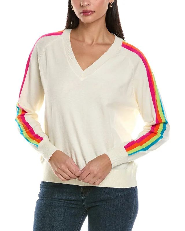ANNA KAY Rainbow Stripe Cashmere-Blend Sweater Lightweight Heavyweight Midweight