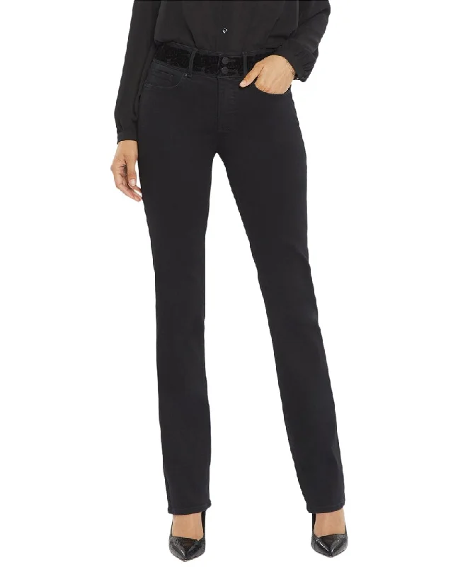 Nydj Marilyn Flocked Double Button Jean Trendy Classic Fit Jeans