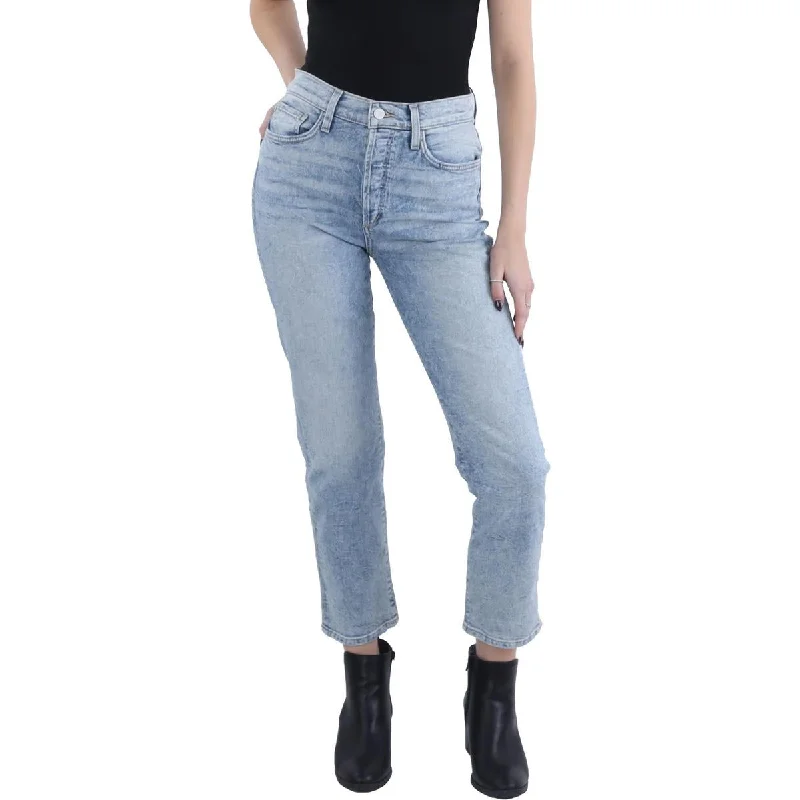 The Honor Womens Straight Leg Distressed Hem Ankle Jeans Cozy Wide-Legged Jeans