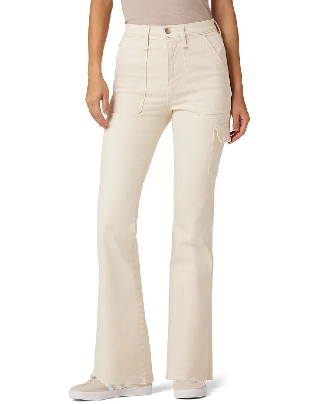 Hudson Jeans Utility Faye Ultra High-Rise Bootcut Egret Jean Chic Ripped Jeans