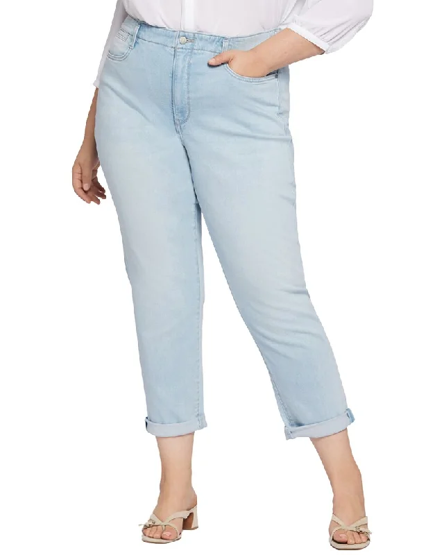 Nydj Plus High-Rise Girlfriend Brightside Jean Casual Wide-Legged Denim Jeans