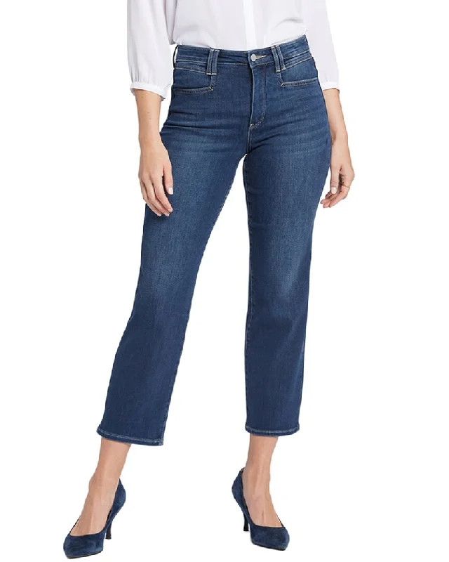 Nydj Bailey Wonderland Straight Leg Jean Trendy Wide-Legged High-Waist Jeans