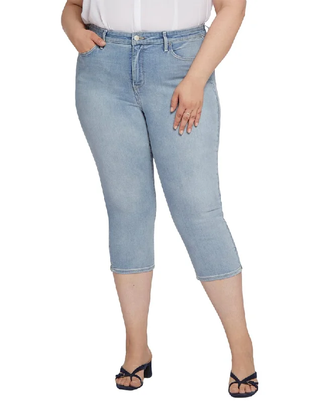 Nydj Plus Slim Straight Crop Charmed Jean Stylish High-Waist Skinny Denim