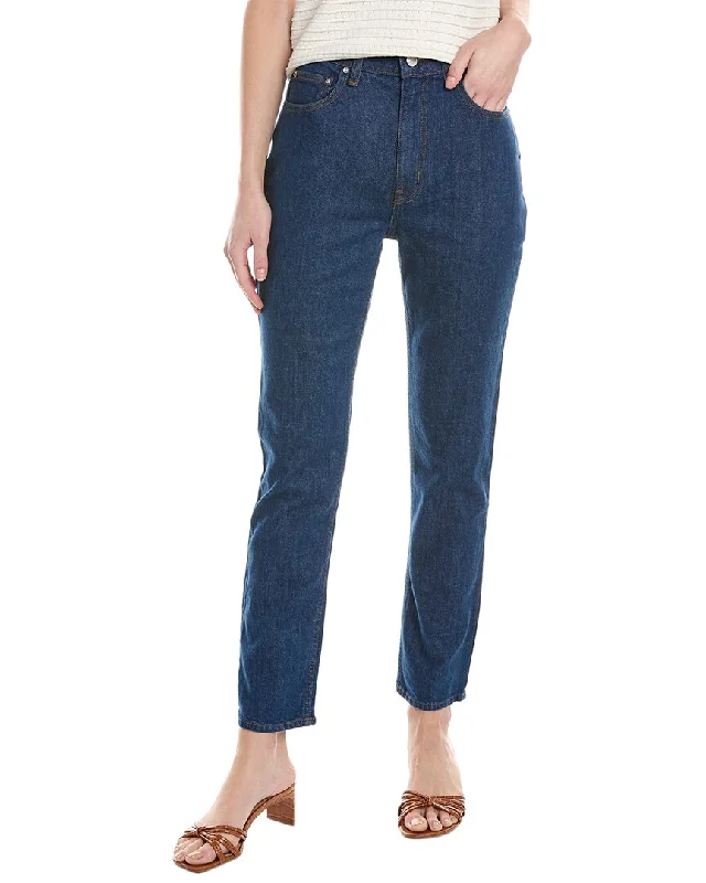 Derek Lam 10 Crosby Eden High-Rise Dark Slim Leg Jean Trendy Button-Up High-Waist Jeans
