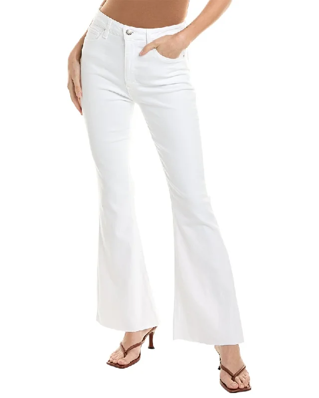 Hudson Jeans Holly Spring White High-Rise Flare Bootcut Jean Trendy Layered Pocket Jeans