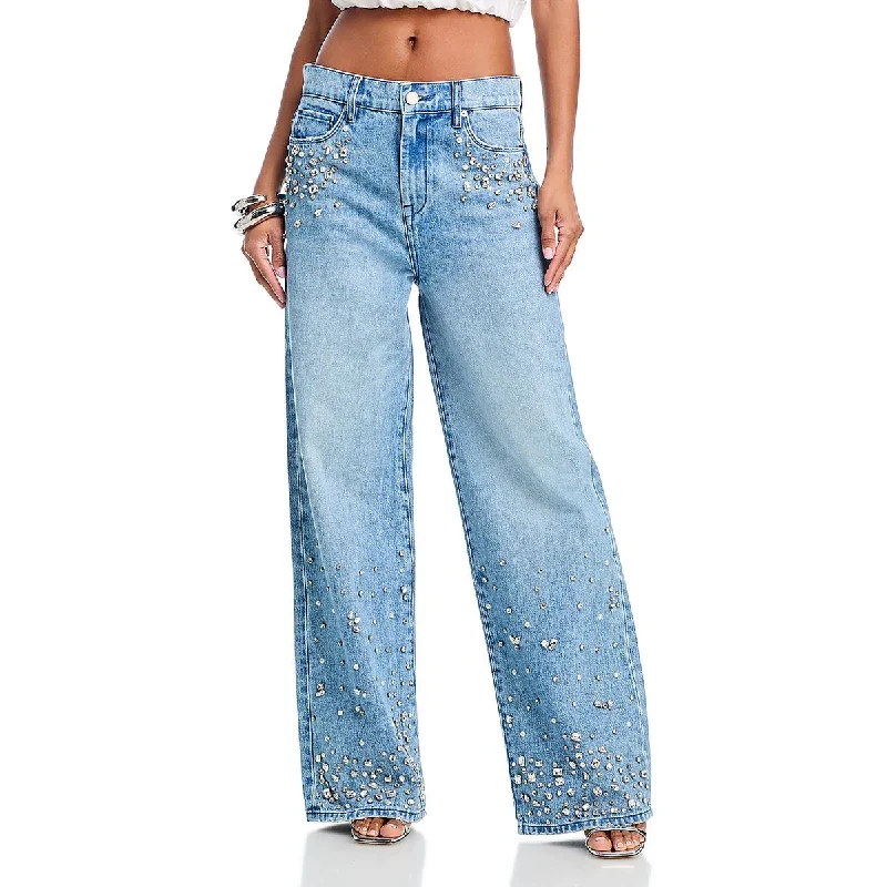 [BLANKNYC] Womens Cotton High Rise Wide Leg Jeans Casual High-Waisted Bootcut Jeans