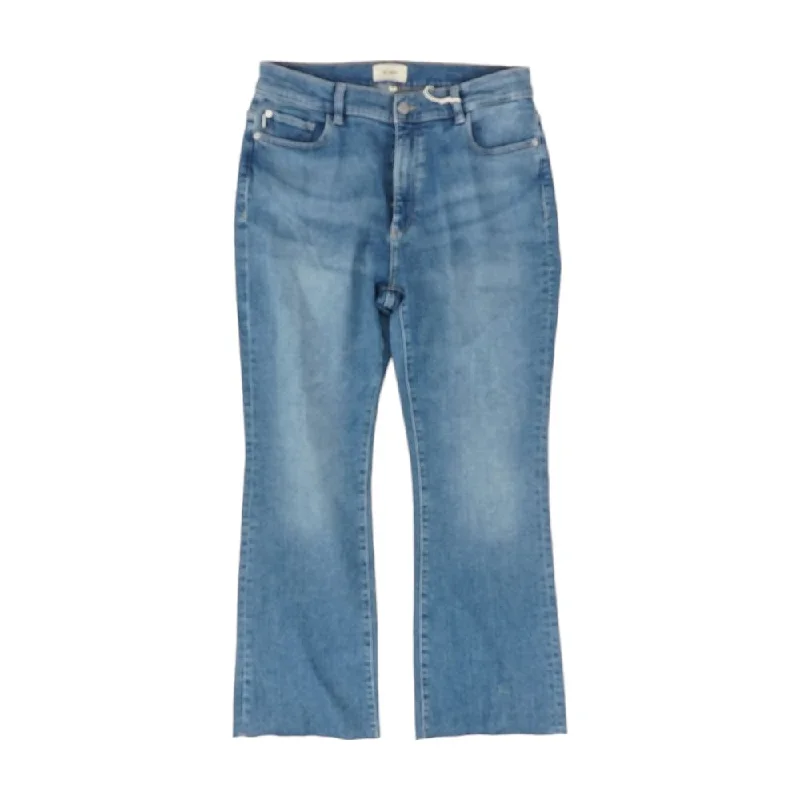 Blue Solid Bootcut Jeans Casual Light Wash Jeans