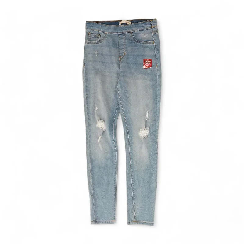 Blue Solid Jeans Fashionable Raw Hem Bootcut Jeans