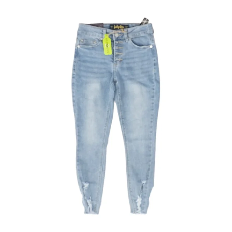 Blue Solid Mid Rise Jeans Fashionable Slouchy Fit Jeans