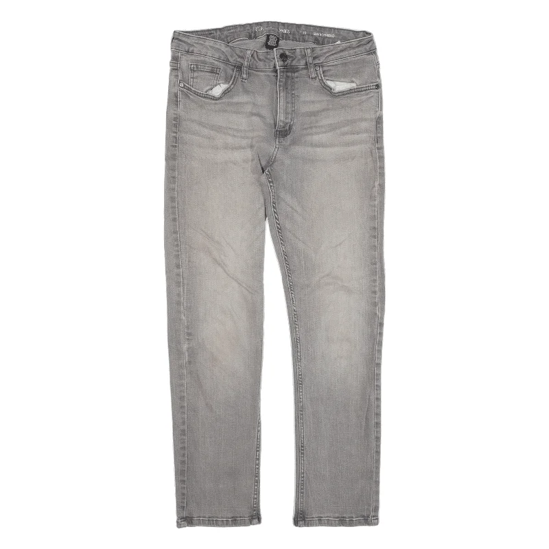 CALVIN KLEIN Jeans Grey Denim Slim Boyfriend Womens W29 L26 Elegant Wide-Leg Jeans