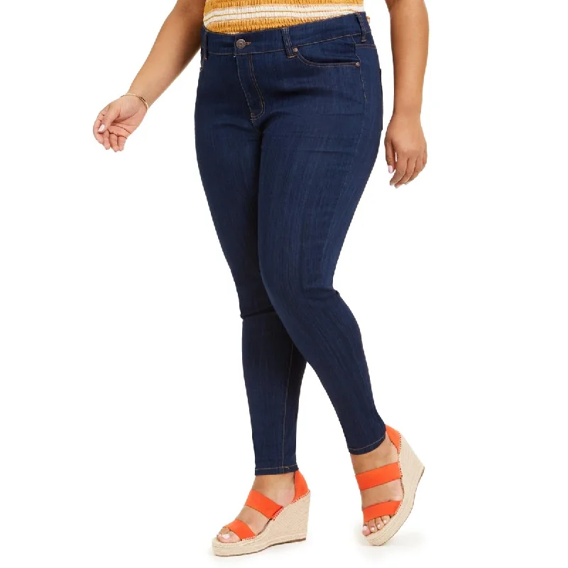 Celebrity Pink Womens Solid Mid Rise Skinny Jeans Cozy Relaxed Fit Denim Jeans