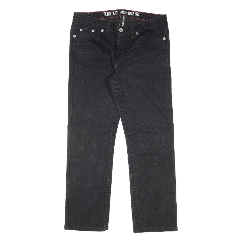 DICKIES Jeans Black Denim Slim Straight Womens W32 L28 Trendy Skinny High-Waist Jeans DICKIES Jeans Black Denim Slim Straight Womens W32 L28 Trendy Skinny High-Waist Jeans