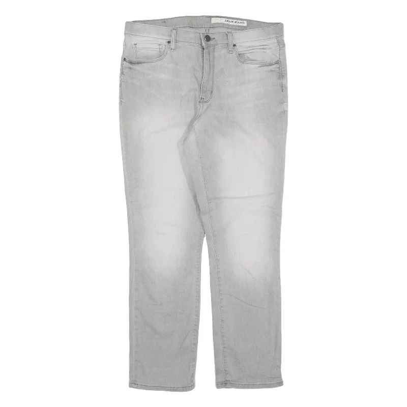 DKNY Jeans Grey Denim Regular Straight Womens W31 L26 Trendy Skinny Fit Jeans