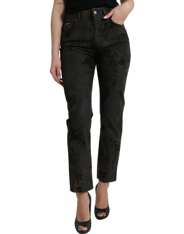 Dolce & Gabbana Chic Boyfriend Mid Waist Stretch Women's Jeans Fashionable Straight Cut Jeans