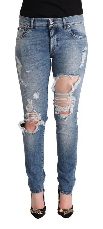 Dolce & Gabbana Chic Distressed Skinny Women's Jeans Trendy Bootcut High-Waisted Jeans Dolce & Gabbana Chic Distressed Skinny Women's Jeans Trendy Bootcut High-Waisted Jeans