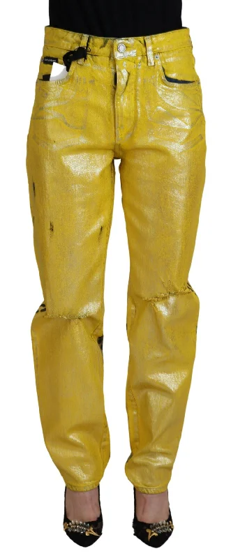 Dolce & Gabbana Chic High Waist Straight Jeans in Vibrant Women's Chic Ripped Jeans