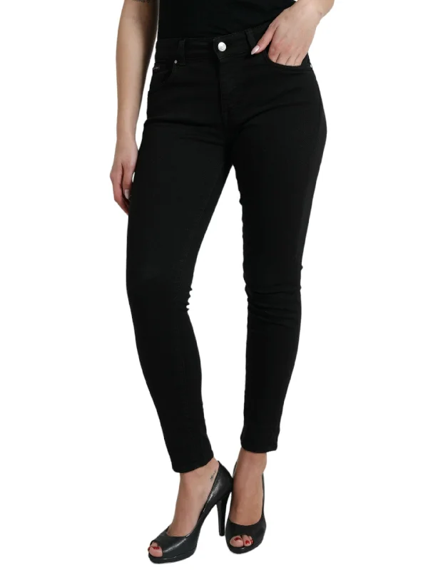 Dolce & Gabbana Chic  Mid-Waist Stretch Women's Jeans Comfortable Flare Leg Jeans