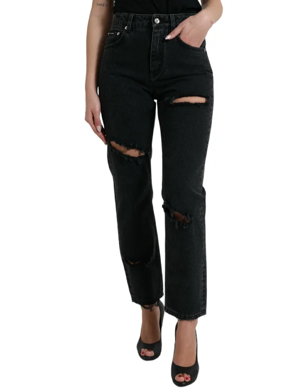 Dolce & Gabbana Elegant High-Waist Stretch Women's Jeans Trendy Wide-Leg High-Waist Denim Dolce & Gabbana Elegant High-Waist Stretch Women's Jeans Trendy Wide-Leg High-Waist Denim