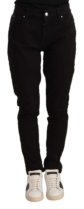 Dolce & Gabbana Elegant Slim-Fit  Skinny Women's Jeans Fashionable Frayed Hem Denim