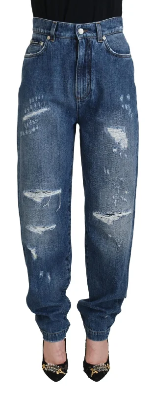 Dolce & Gabbana Elegant Tatte  Women's Jeans Chic Faded Blue Jeans