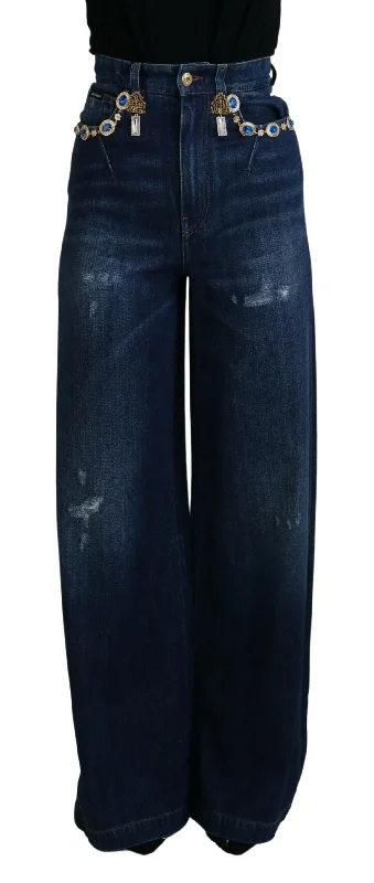 Dolce & Gabbana Embellished Straight Leg Designer Women's Jeans Elegant Bootcut Fit Jeans Dolce & Gabbana Embellished Straight Leg Designer Women's Jeans Elegant Bootcut Fit Jeans
