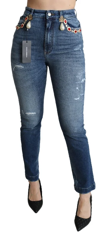 Dolce & Gabbana Enchanted Crystal Studded Women's Jeans Comfortable Jogger Style Jeans Dolce & Gabbana Enchanted Crystal Studded Women's Jeans Comfortable Jogger Style Jeans