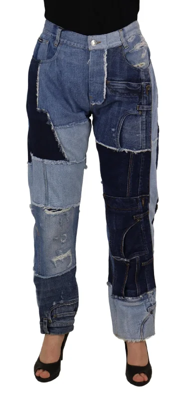 Dolce & Gabbana High Waist Skinny Couture Women's Jeans Fashionable Mom Jeans