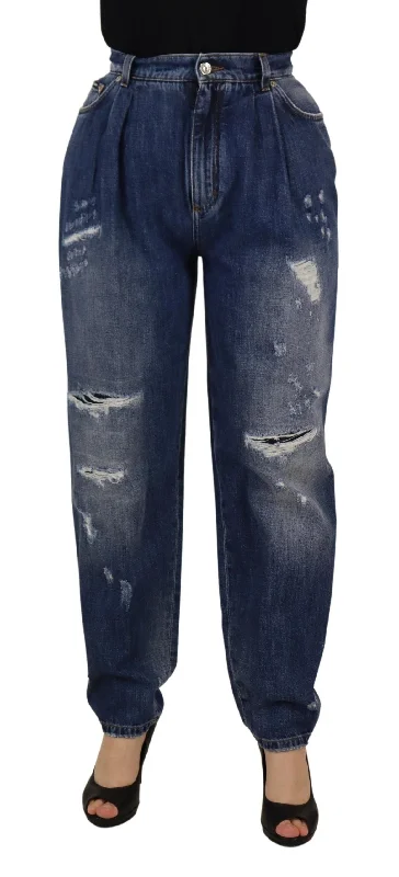 Dolce & Gabbana High Waist Skinny Jeans - Chic Women's Washed Comfortable Dark Wash Jeans Dolce & Gabbana High Waist Skinny Jeans - Chic Women's Washed Comfortable Dark Wash Jeans