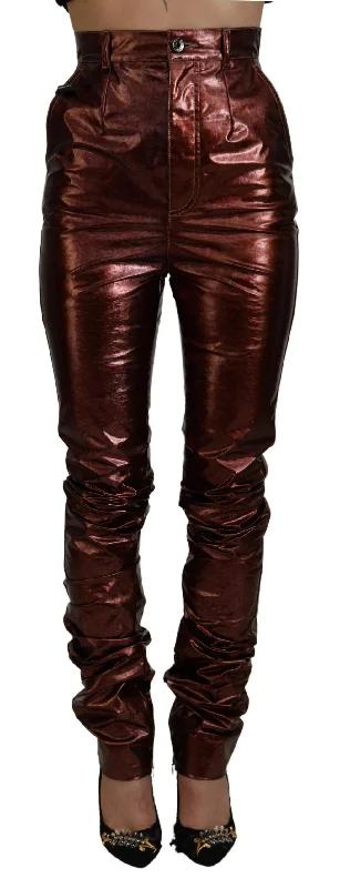 Dolce & Gabbana High Waist Skinny Jeans in Metallic Women's Trendy Cut-Off Denim Shorts Dolce & Gabbana High Waist Skinny Jeans in Metallic Women's Trendy Cut-Off Denim Shorts